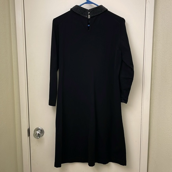 Karen Millen Black Long-Sleeved Dress w/ Rhinestone Collar Size 4 (XS/S) - Picture 2 of 5